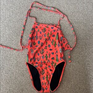 Jolyn tie back Cactus Print Orange